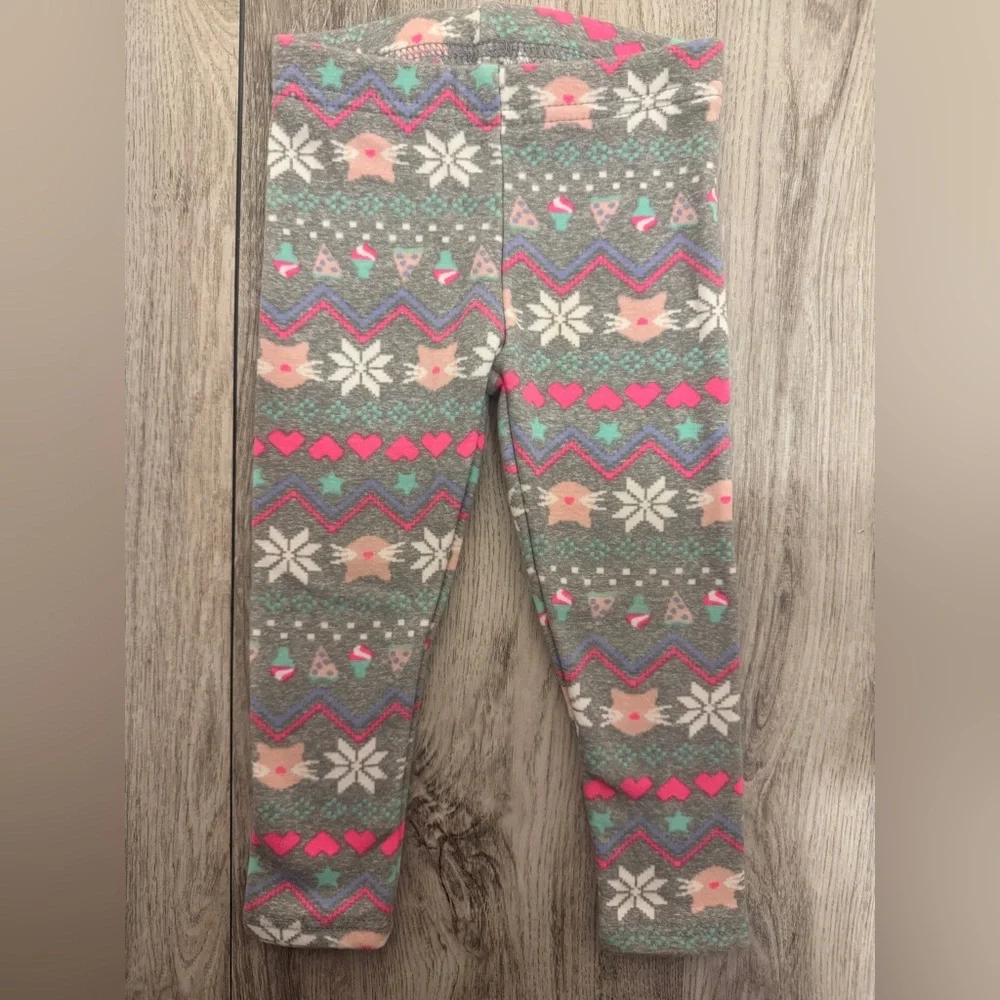 OshKosh B'gosh Gray and Pink Sweatpants Cozy Winter Style